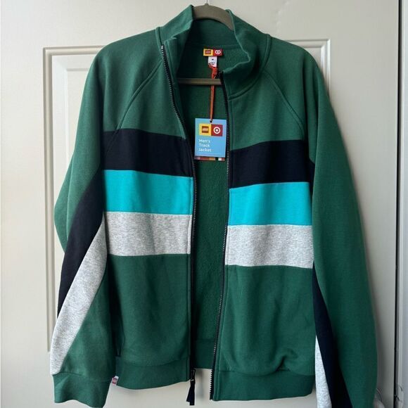 LEGO x Target Men’s Track Jacket Sz M Green Full Zip Fleece NWT Thermal - Picture 1 of 8